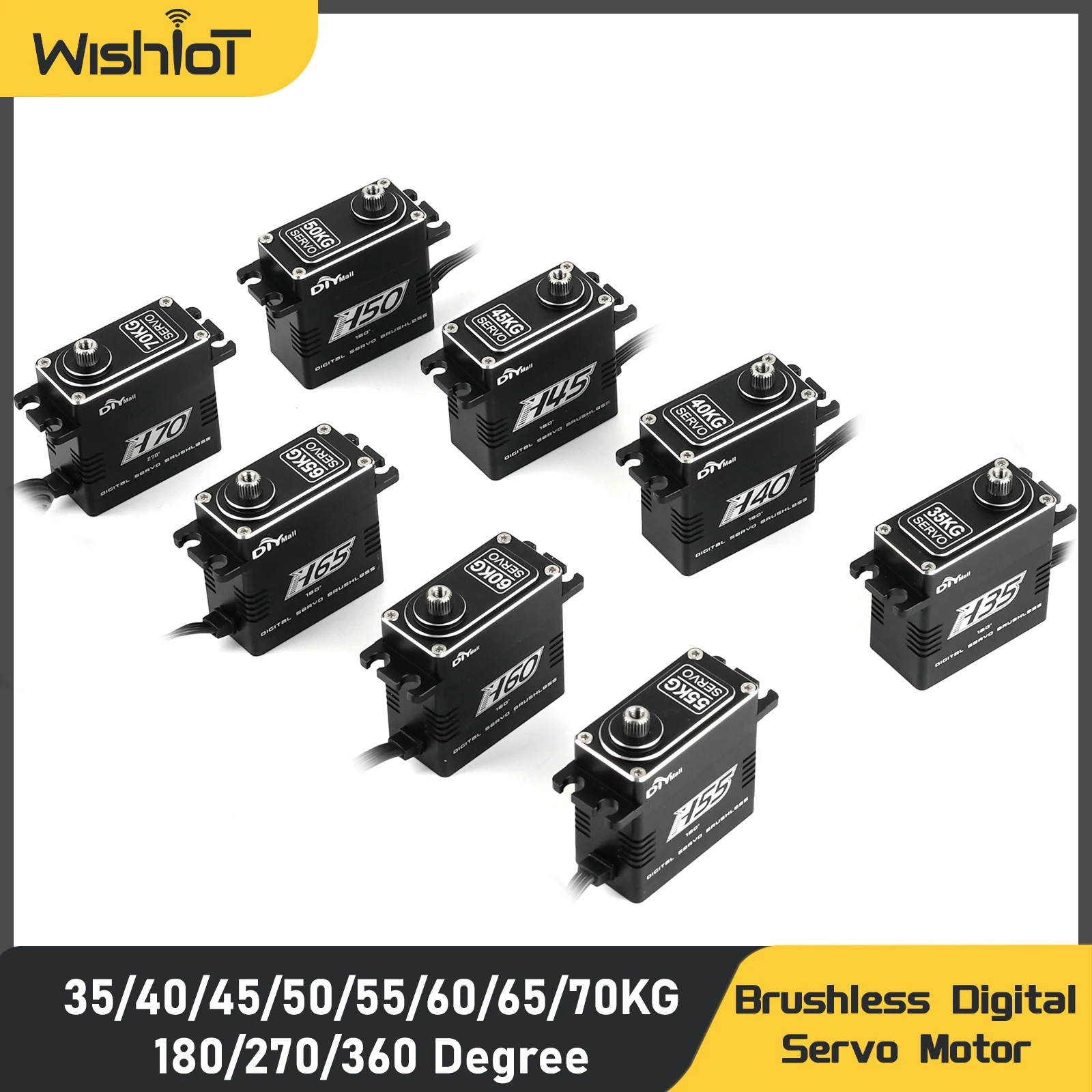 35kg 40kg 45kg 50kg 55kg 60kg 65kg 70kg Brushless Digital Servo Metal Gear Waterproof For 1/10 1/8 RC Cars Crawler Boat Airplane