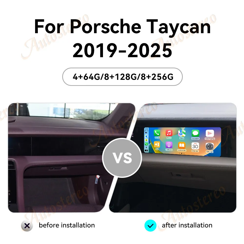 

Android 14 Carplay для Porsche Taycan 2019-2025 Автомобильный GPS-навигатор Экран Мультимедиа Авто Стерео DVD-плеер Головное устройство Радио DSP