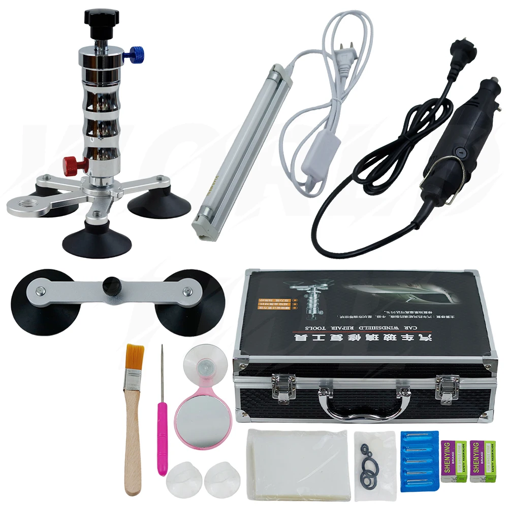 Windshield Crack Repair Car Front Professional Accessories Toolbox Stainless Steel Vacuum Injection Pump