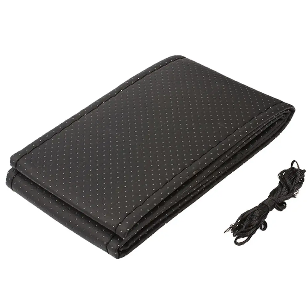 1PC Car-covers For opel astra h Artificial leather Funda volante With Needles Thread Cover on the steering wheel Gray Black