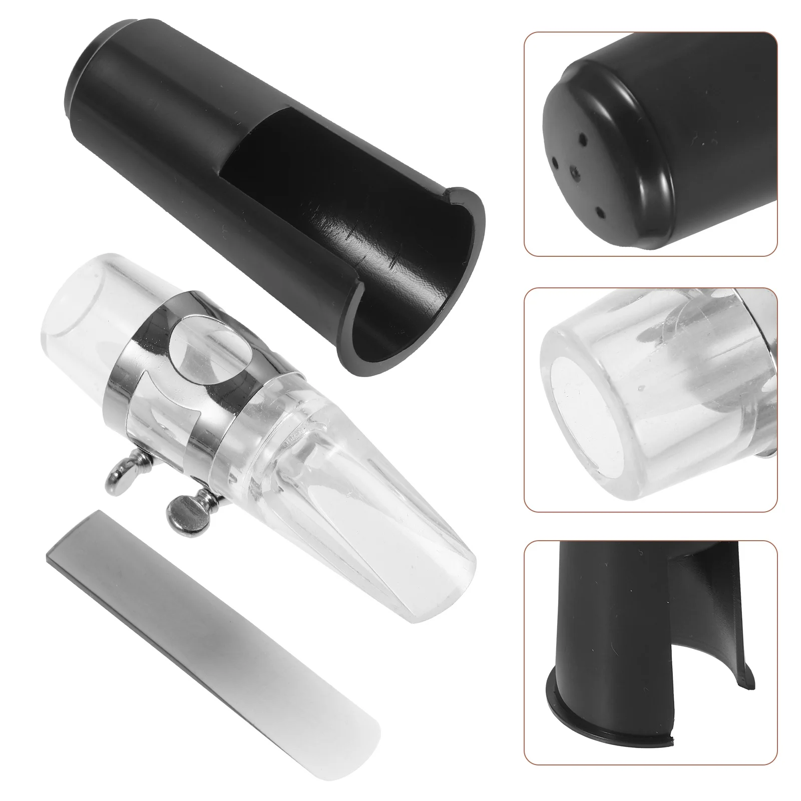 

Alto Saxophone Accessory Kit Ligature Reed Cap Portable Design Metal ABS Material Woodwind Parts Replacement Saxophone Alto