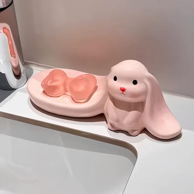 

Милые новинки для дома: мыльницы в виде розового кролика с длинными ушками, супер милые коробки для мыла, креативные украшения для раковины, подарок, товары для повседневного использования