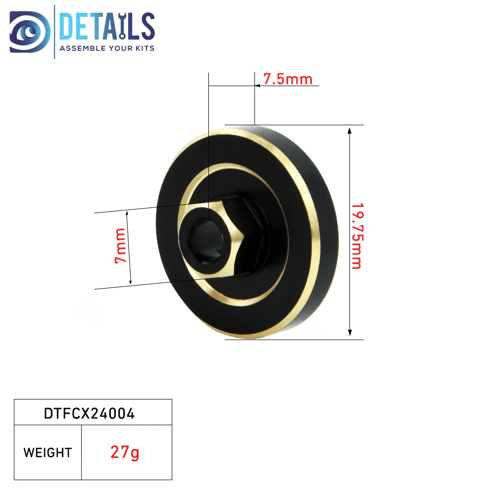 

Hobby Details Brass Wheel Counterweight for FMS FCX24 Car Radio Control Car Metal Upgrade Accessories