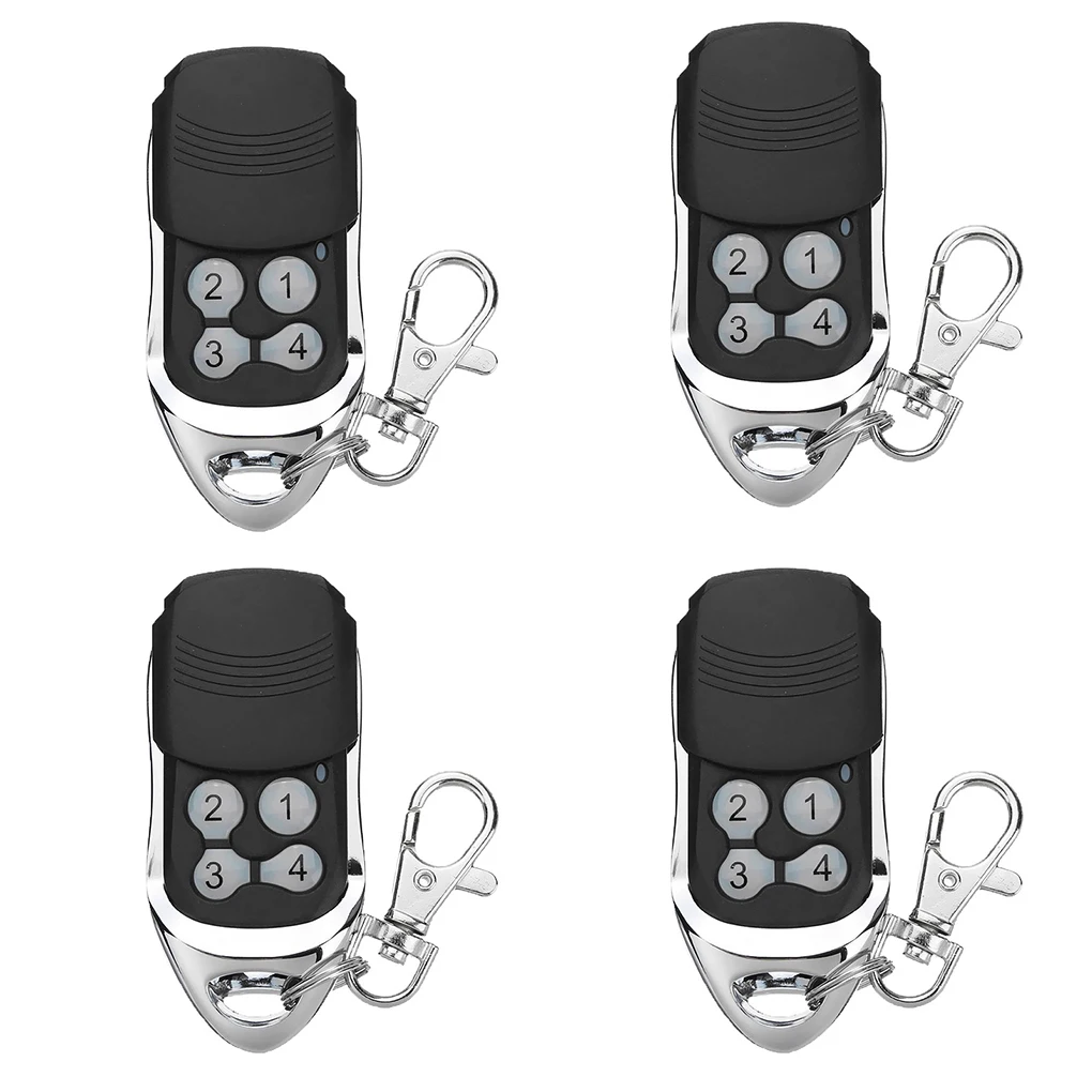 

Pack of 4 Metal Garage Door Remote Control Wireless 3V 31mA Portable Battery Powered Replacement Controller Accessories