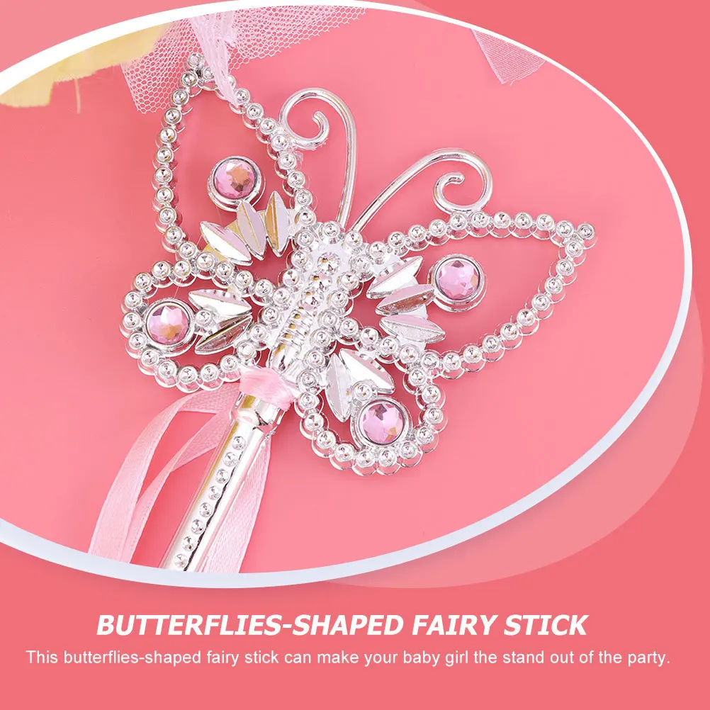 

5Pcs Butterflies Fairy Wands Lightweight Portable Birthday Party Performance Wands for Cosplay Props Gift