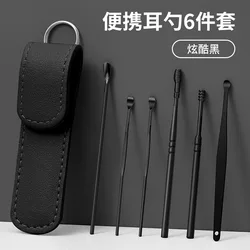 Cerume Curette Spoon Care Ear Clean Toolear Cleaner 6 pz/set cerume picker Earpick Wax Remover Kit Piercing in acciaio inossidabile