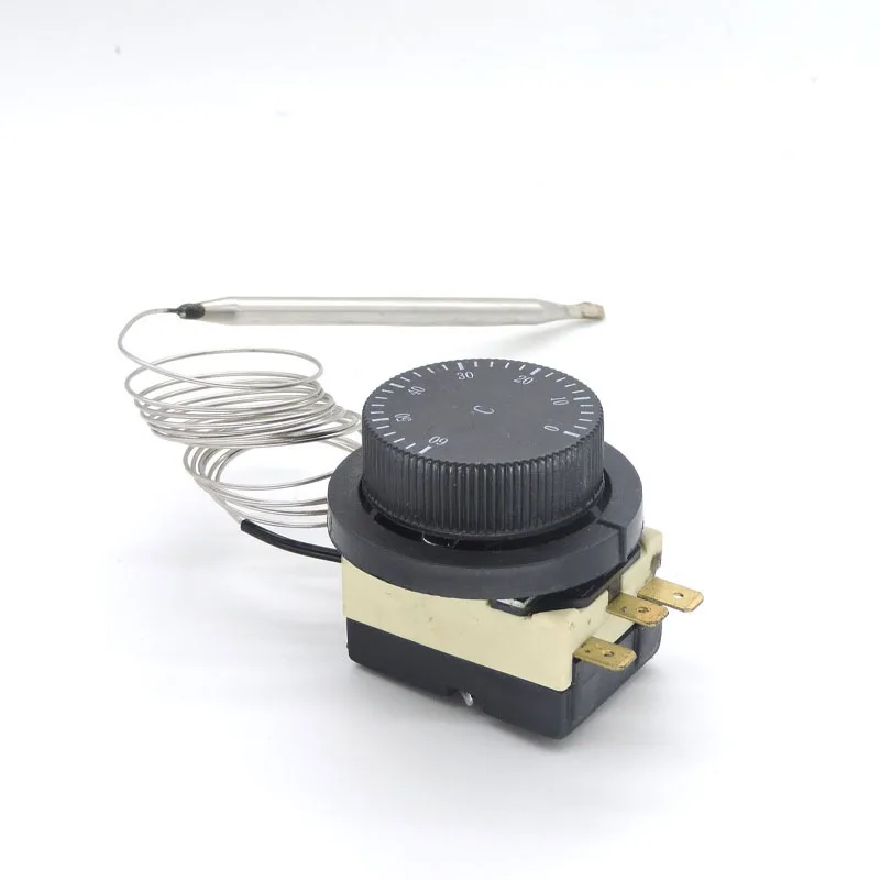 Flat Head Knob Thermostat Temperature Control Switch 0-60 Degrees 16A250V