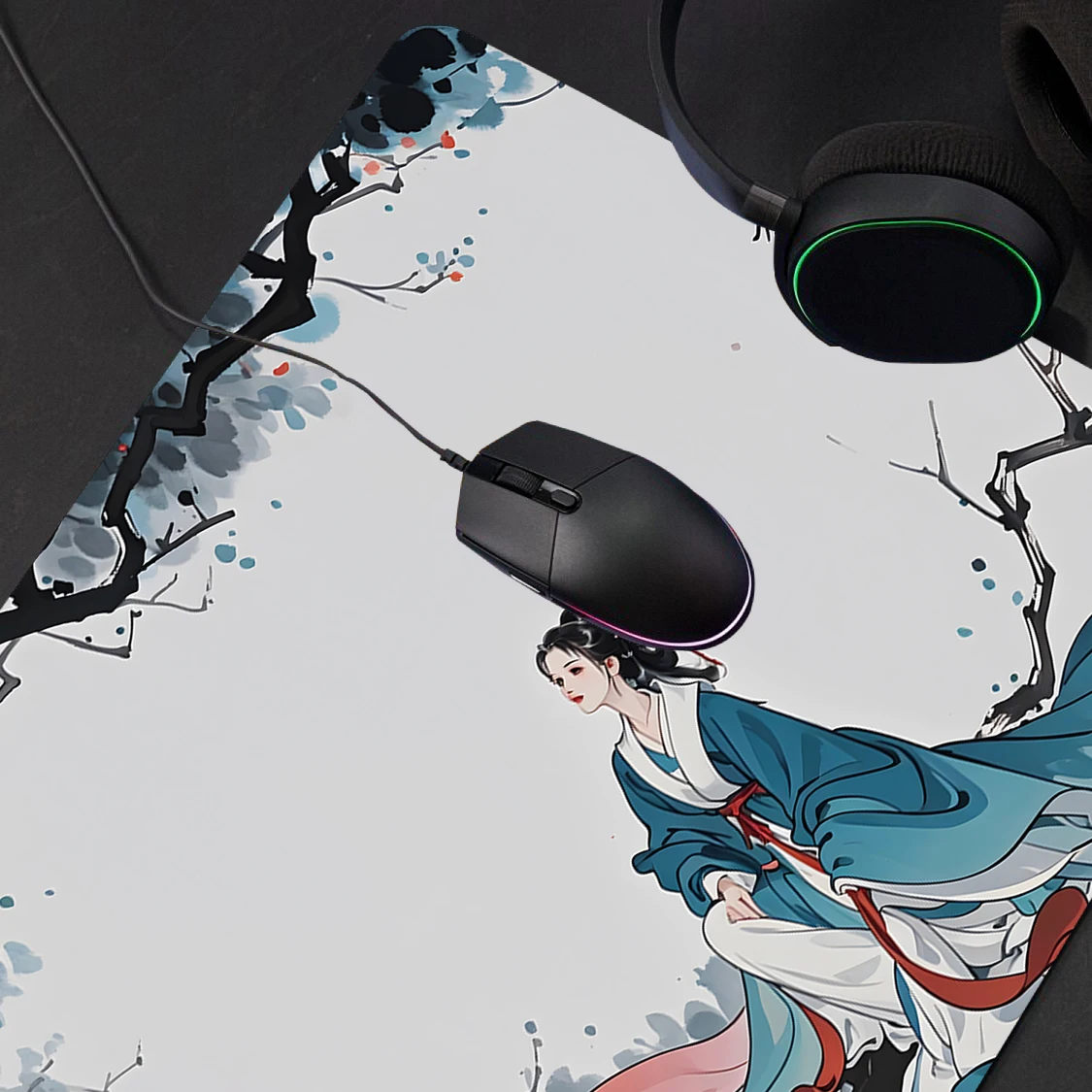 Luxury mouse pad Chinese ink painting high-end gaming pads multi-model rubber non-slip computer desk mat lengthened thicker mats