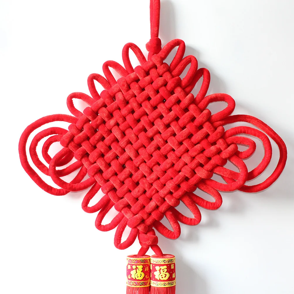 Pendentif à nœud chinois, décoration de Festival, pendentifs porte-bonheur, serviette en papier, ornement rouge