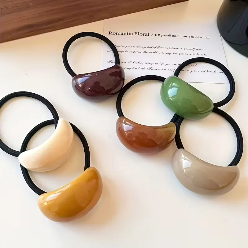 6er-Pack französische Haargummis – hohe Elastizität, gemischte Farben, schlichtes und elegantes Design