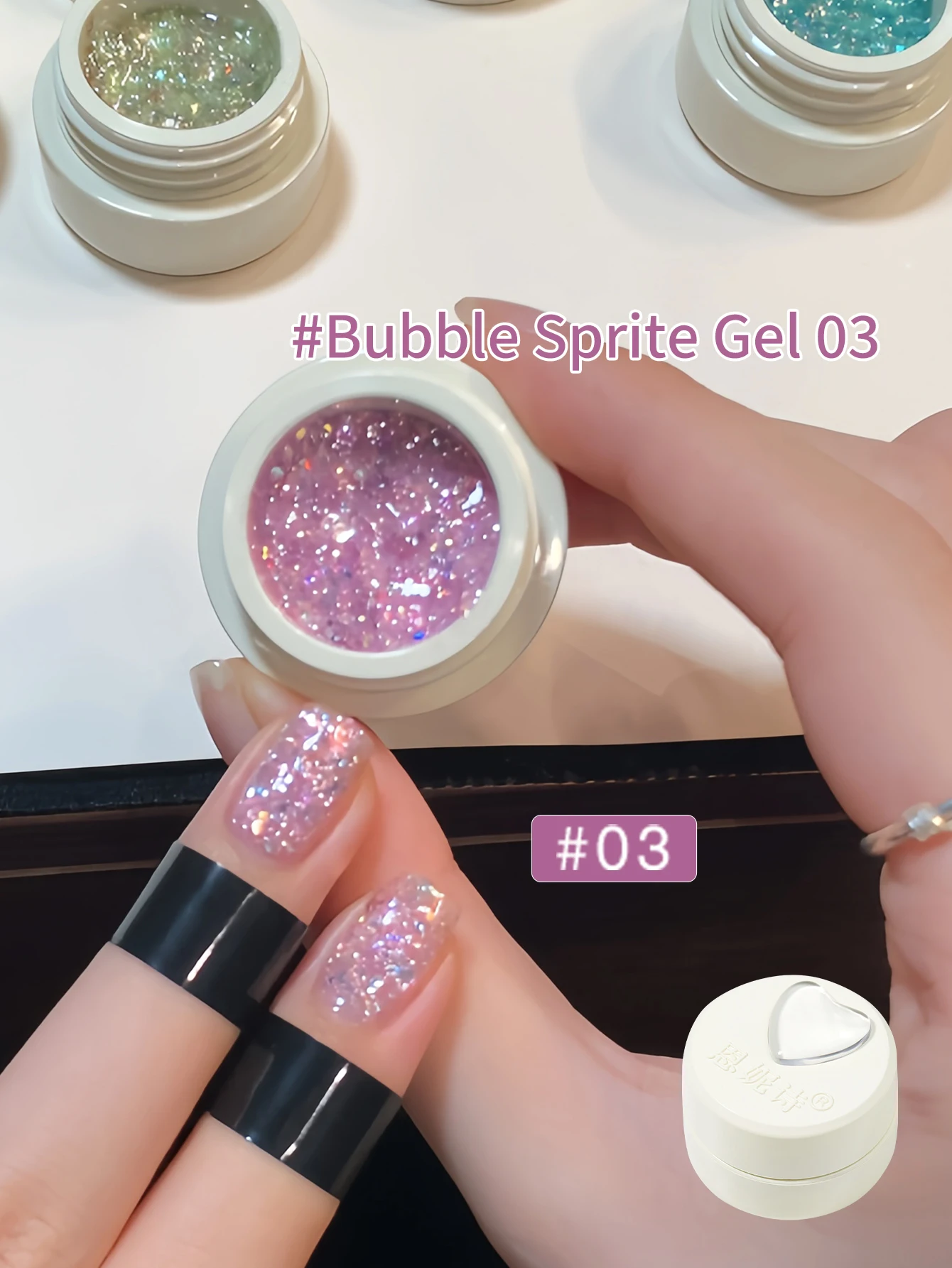 5g Bubble Star Pailletten-Glitter-Gel-Nagellack, Reflektierender Glitter Soak-Off Semi-Permanent Nagelkunst-Lack, Sommer Damen Salon – Detail 3