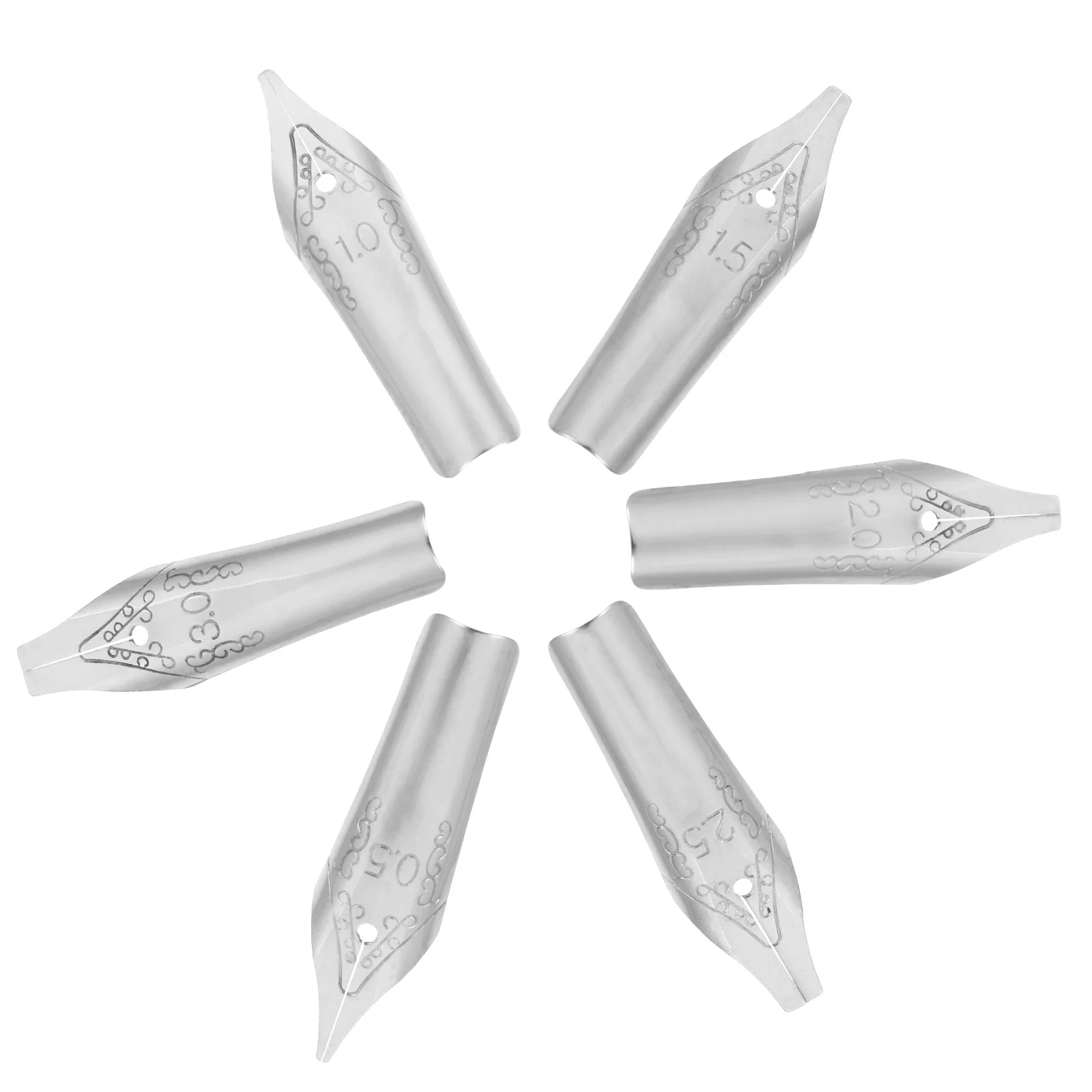 30Pcs Calligraphy Fountain Pen Replacement Nibs Set Multiple Sizes Pen Nibs for Lettering Drawing Writing Supplies