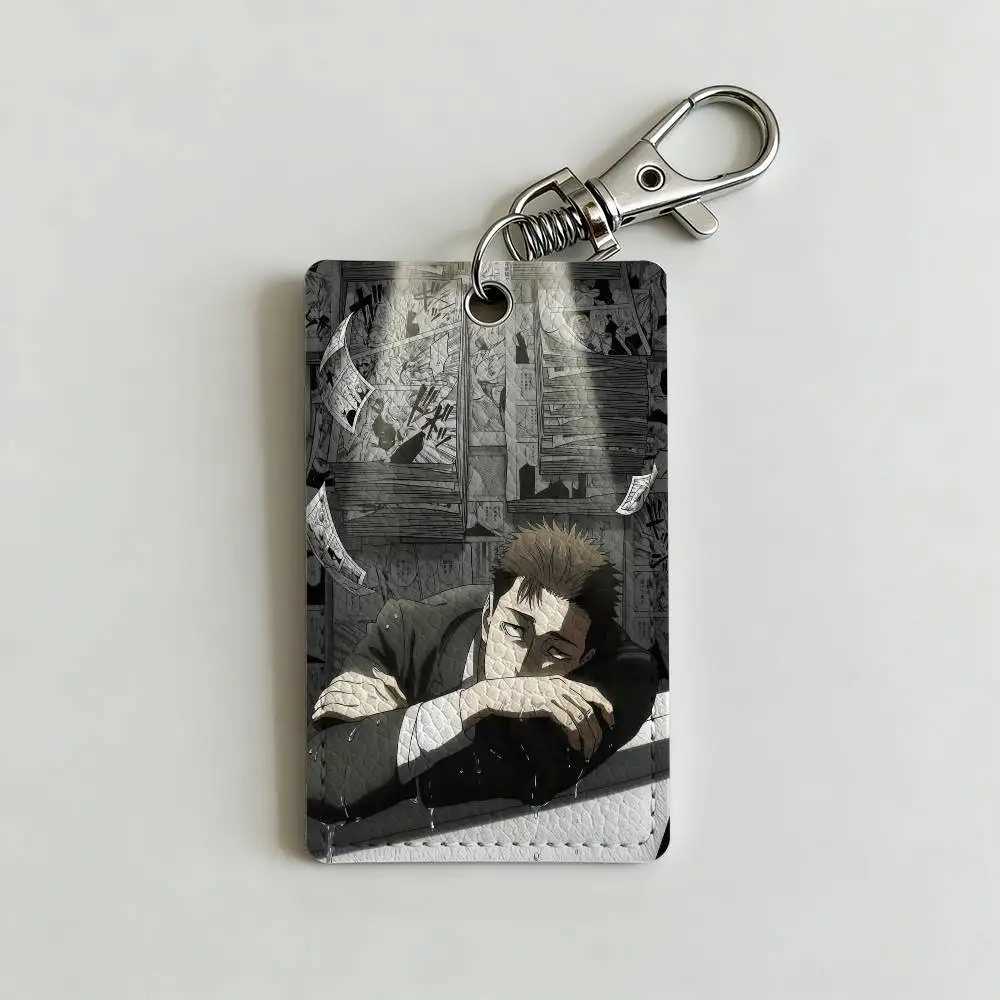Cool H-Hiromi Higuruma Card Case Leather Card Holder Keychain Key Ring Door Access Tags ID Card Case Keychain image 6