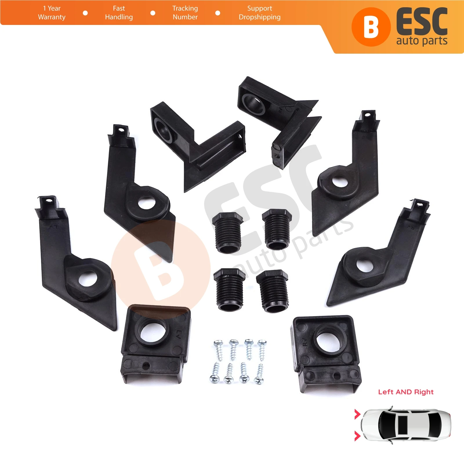 

EHL566 Headlight Holder Mount Repair Bracket Tab Set Left Right Side for VW Passat B6 3C2 3C5 2005-2011 3C0998225 3C0998226