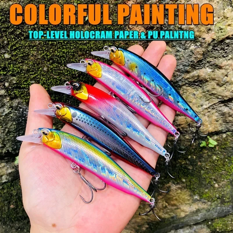 Hochwertige Angelköder Minnow Crank 100mm 15g Wobbler Qualitäts-Angelzubehör Haken zum Angeln