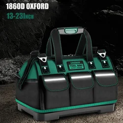 AIRAJ Tool Bag Sholder Strap 1680D Oxford Cloth Large Capacity Toolkit Heavy Duty Waterproof Storage Toolbag with Multi Pockets