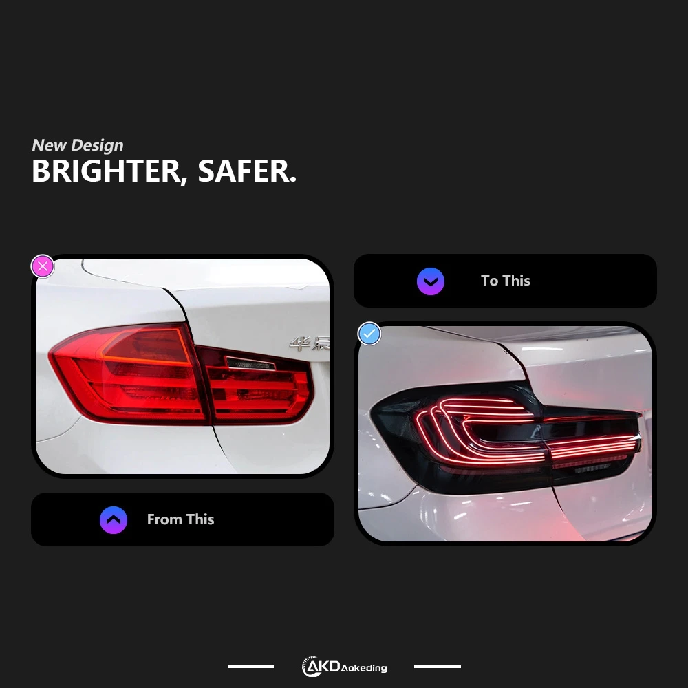 قطع غيار السيارات لسيارات BMW F30 الضوء الخلفي 2012-2019 F35 ثلاثية الأبعاد لمبة خلفية 318i 320i 325i 330i 335i DRL مصباح إشارة اكسسوارات السيارات المعدلة