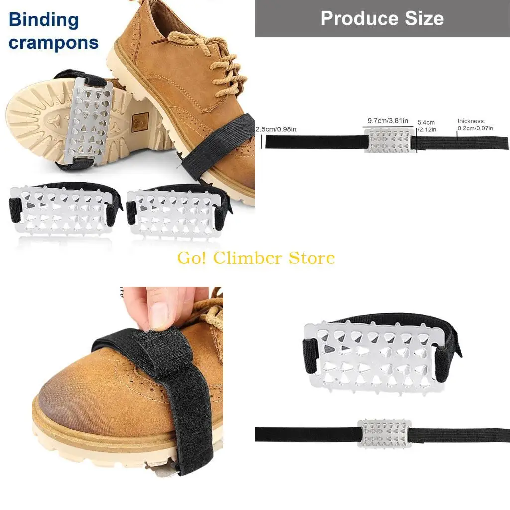 Q84C 26 Teeth NonSlip Shoe Grippers Snow Shoes Spikes Claw Climbing Hiking Cover