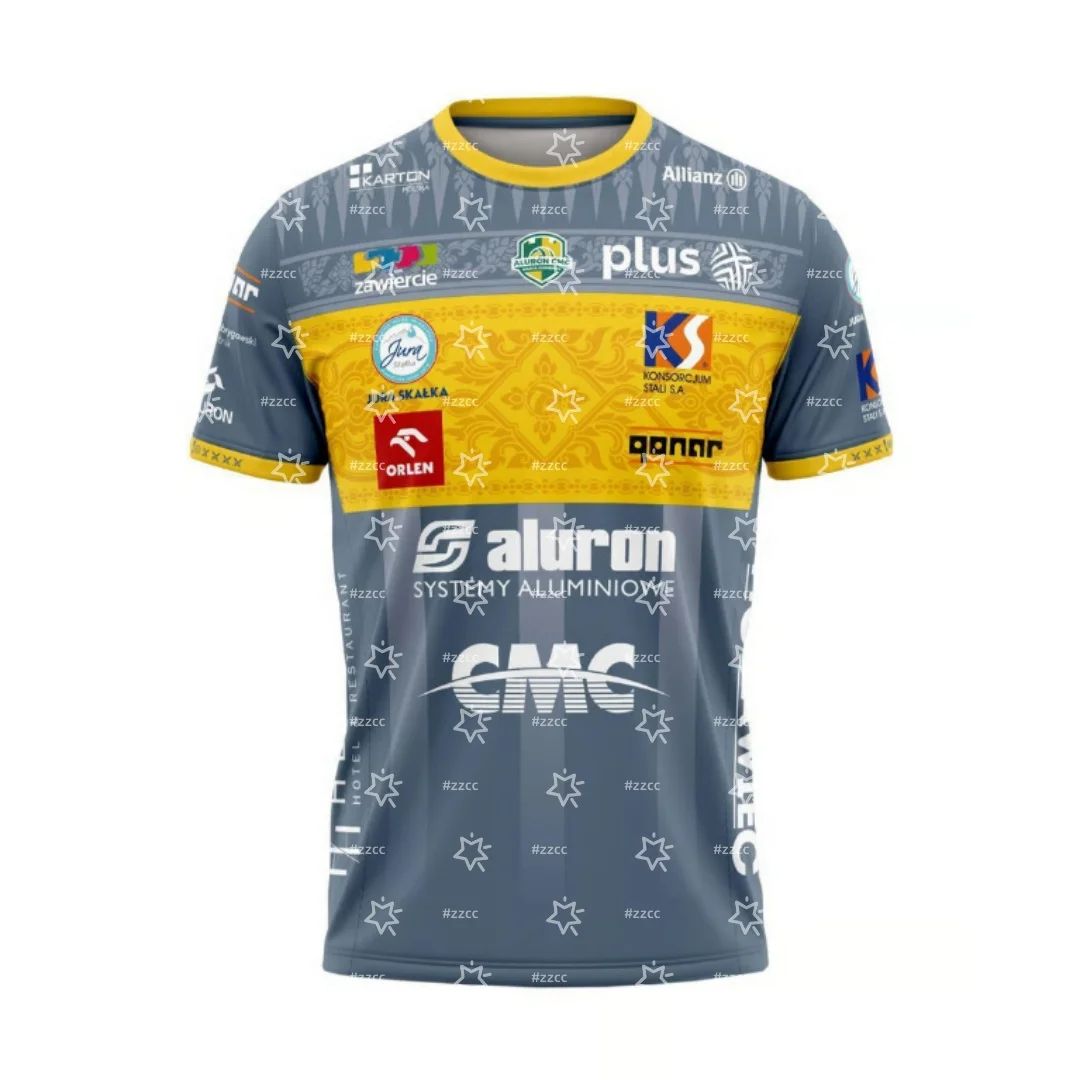 25-26 PlusLiga Aluron CMC Warta Zawiercie Home volleyball jersey Sports Dry Quickly Men's T-Shirt Kid's Clothing Tee Woman - view 3