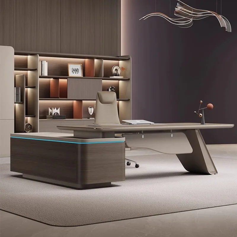 

Boss desk office furniture high-end boss desk light luxury