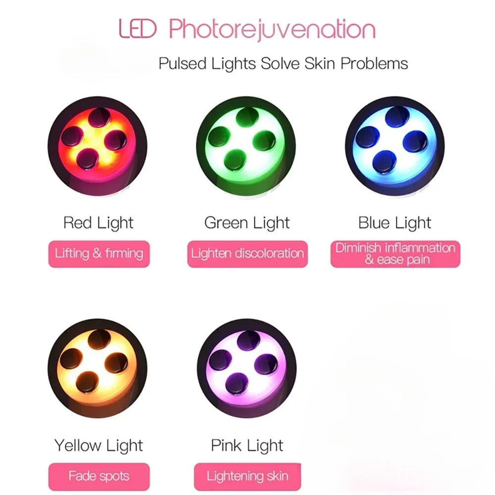 5-IN-1 EMS ميزوثيرابي الوجه Electroporation LED الفوتون العناية بالبشرة جهاز الجمال شد الوجه إزالة التجاعيد مدلك