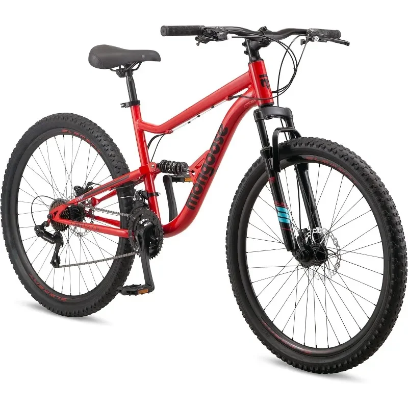 

Youth and Adult Mountain Bike 21 Speed Trigger Shifters, Aluminum Frame, Dual Suspension, Front and Rear Disc Brakes