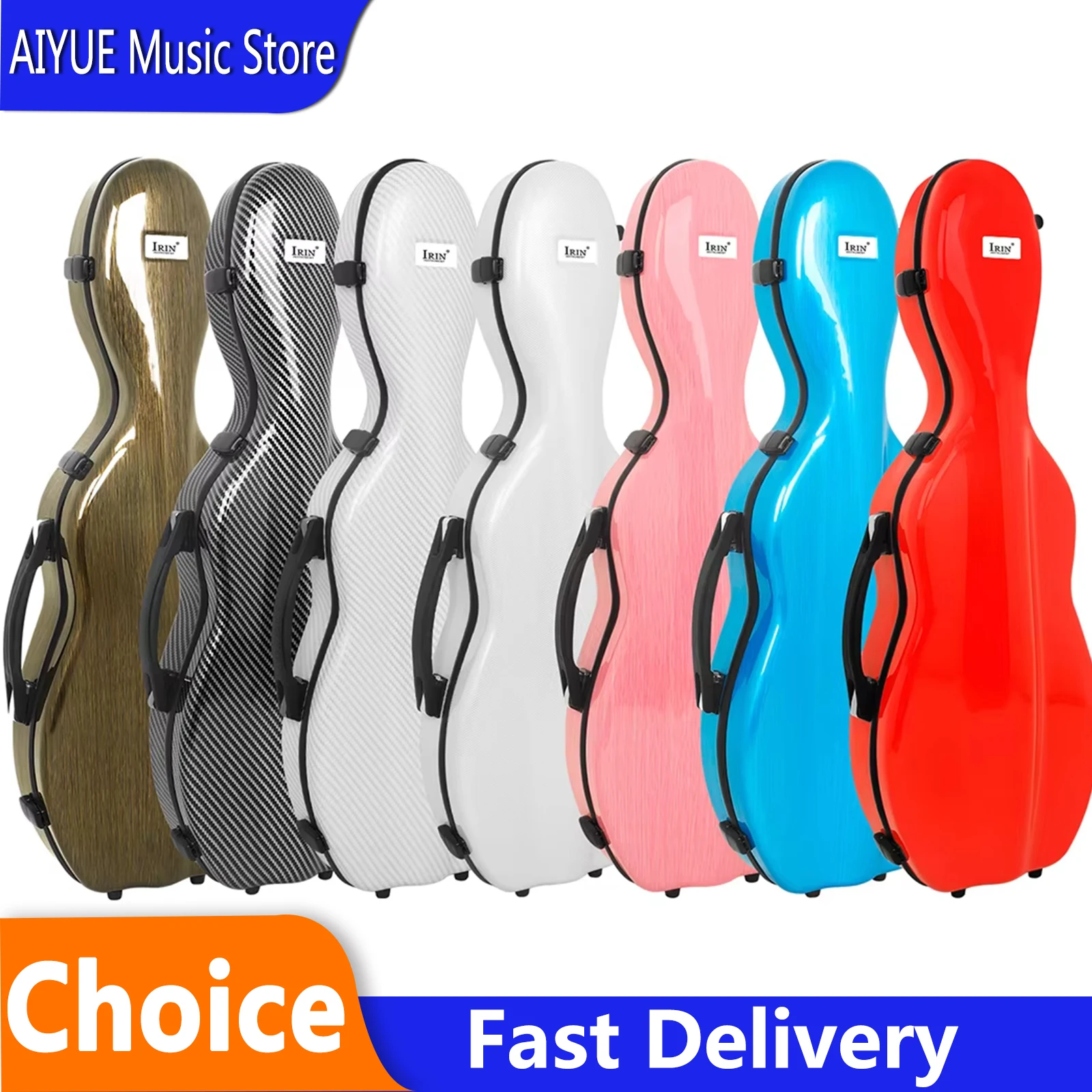  IRIN VB-50 Violin Case Carbon Fiber Composite Violin Box Lightweight Hard Shell Double Shoulder Strap String Instrument Parts