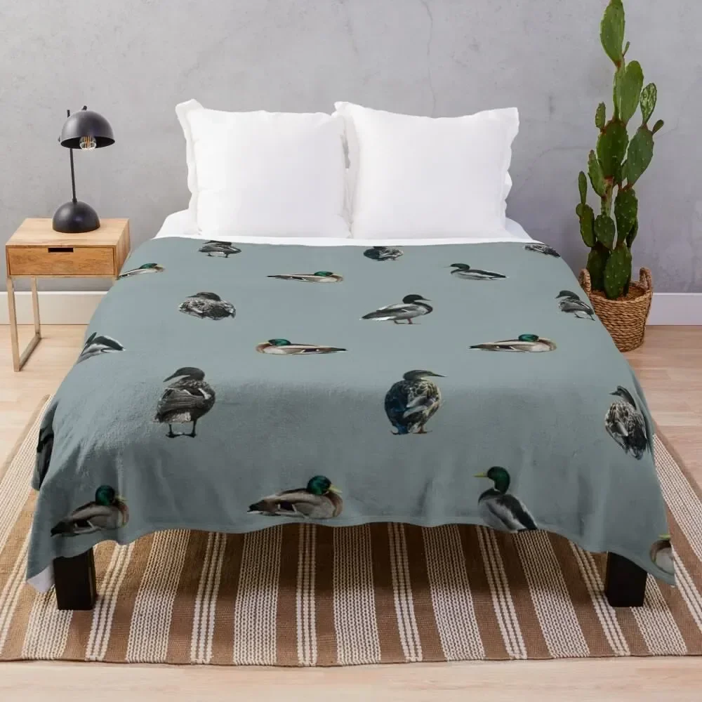 Mallard Duck Pattern Print Throw Blanket Beach Nap wednesday Giant Sofa Blankets