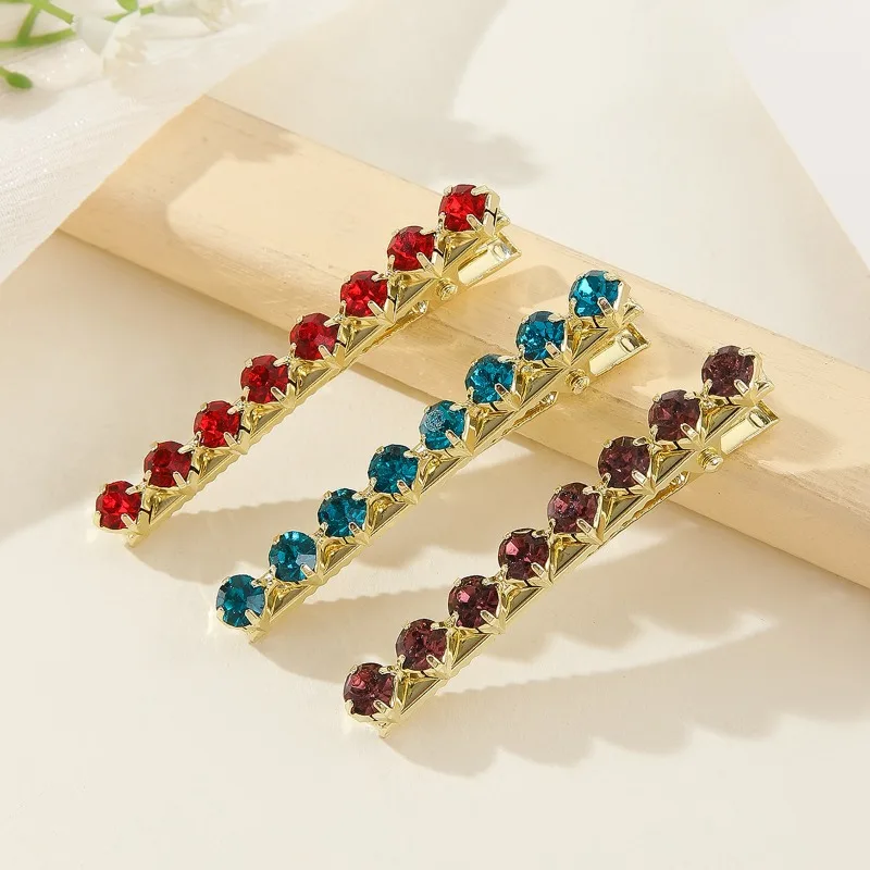 

High-end Crystal Hair Clips for Women Luxury Barrette Rhinestone Duckbill Clip Hairpins Girls Hair Accessories Headwear