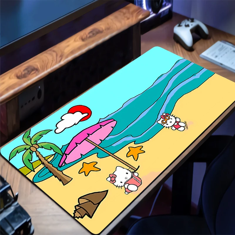 แผ่นรองเมาส์ เฮลโล คิตตี้ เกมเมอร์ คอมพิวเตอร์ ออกแบบมาโดยเฉพาะ แผ่นรองโต๊ะกันลื่น โต๊ะทำงานทันสมัย คีย์บอร์ด แล็ปท็อป พรม แผ่นรองเมาส์สำหรับเล่นเกม
