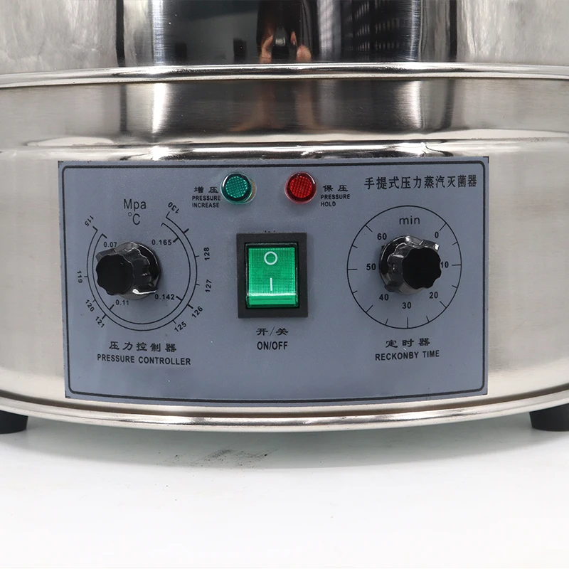 2kw 24L Temperature controlled portable steam sterilizers autoclaves mushroom 24 liter  pressure steam sterilizer machine Equipm