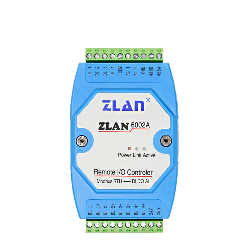 IoT Intelligent 2 AI 4 DI 4 DO Remote IO Controller RS485 Modbus RTU ZLAN6002A