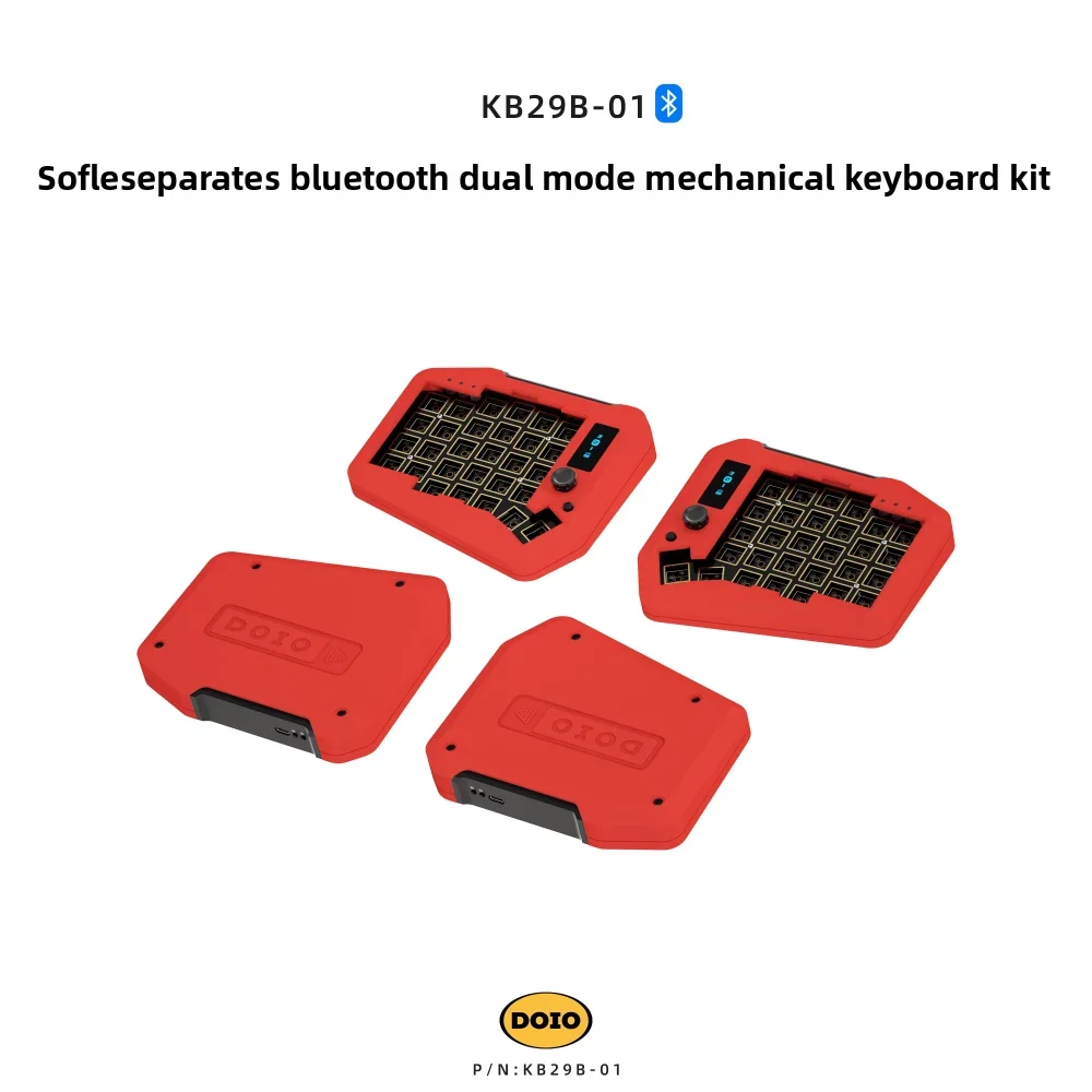 DOIO KB29B sofle left and right split CNC aluminum lump bluetooth mechanical keyboard full key hot swap ergonomic design custom