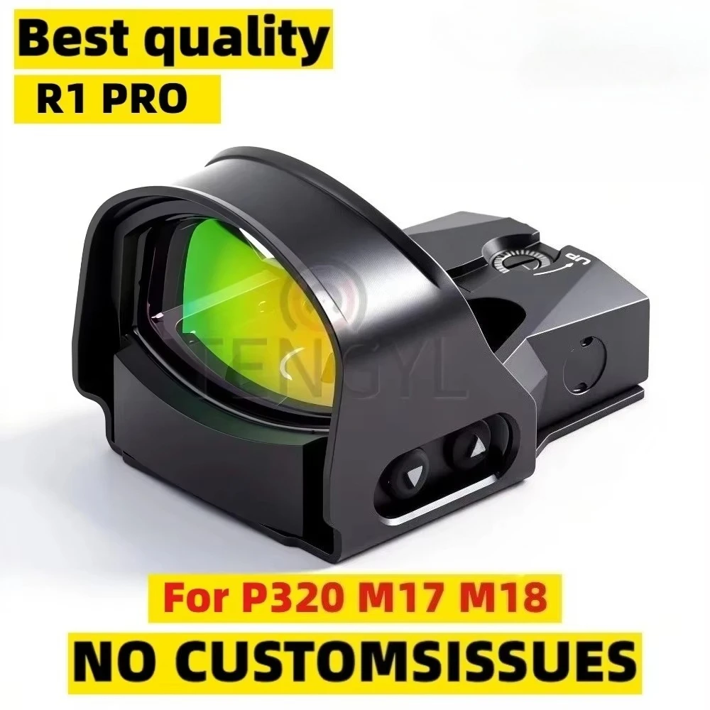 Original R1 PRO 1x30mm 3 MOA Red Dot Sight Compact Open Reflex Sights W/ Protective Shroud Compatible for P320 M17 M18