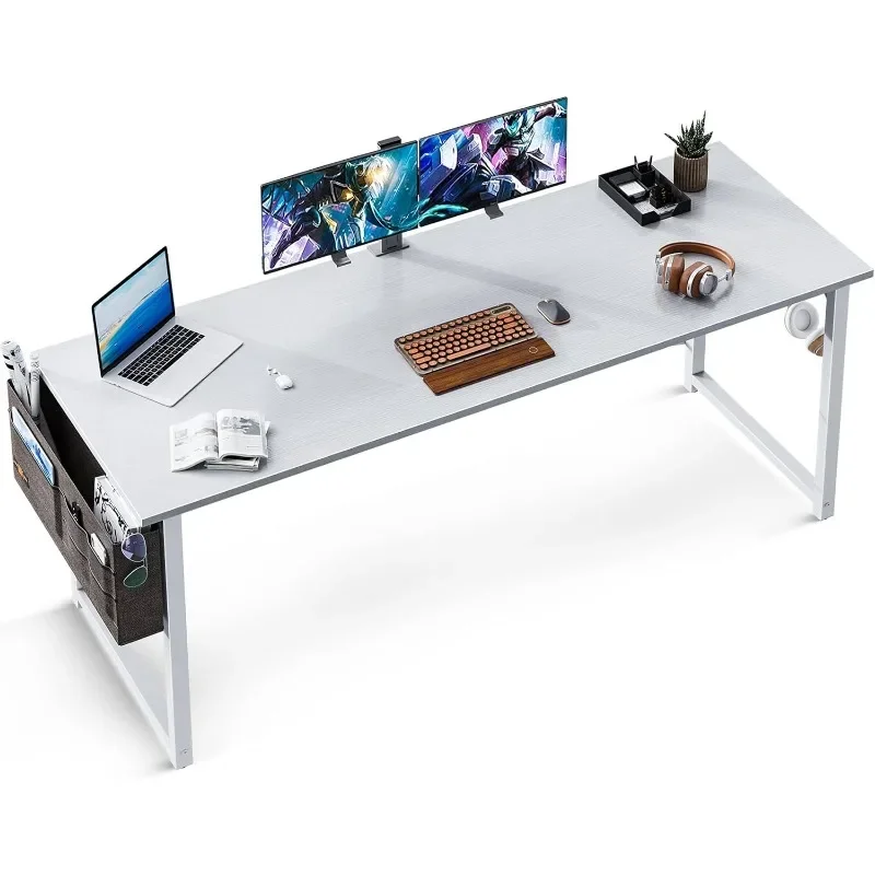 

ODK 63 inch Super Large Computer Writing Desk Gaming Sturdy Home Office Desk, Work Desk with A Storage Bag and Headphone Hook