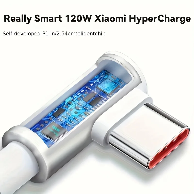 120 W Max Elbow Superschnelles Ladekabel ist für Xiaomi-Handys, Huawei Mobile Games, Ellenbogen-Typ-C-Kabel geeignet