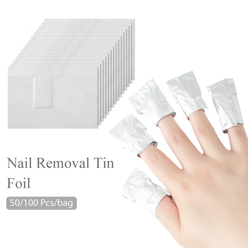 50/100Pcs/Tasche Aluminium Folie Nail art Tränken Weg Vom Polnischen Nagel Entfernung Wraps Nagel Handtuch Gel Polnisch entferner Maniküre Nail art Werkzeug