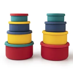 Round Silicone Lunch Box, Outdoor Picnic Bento Box, Storage Box, Microwave Oven, Fresh, Reusable, Fruit, Snack