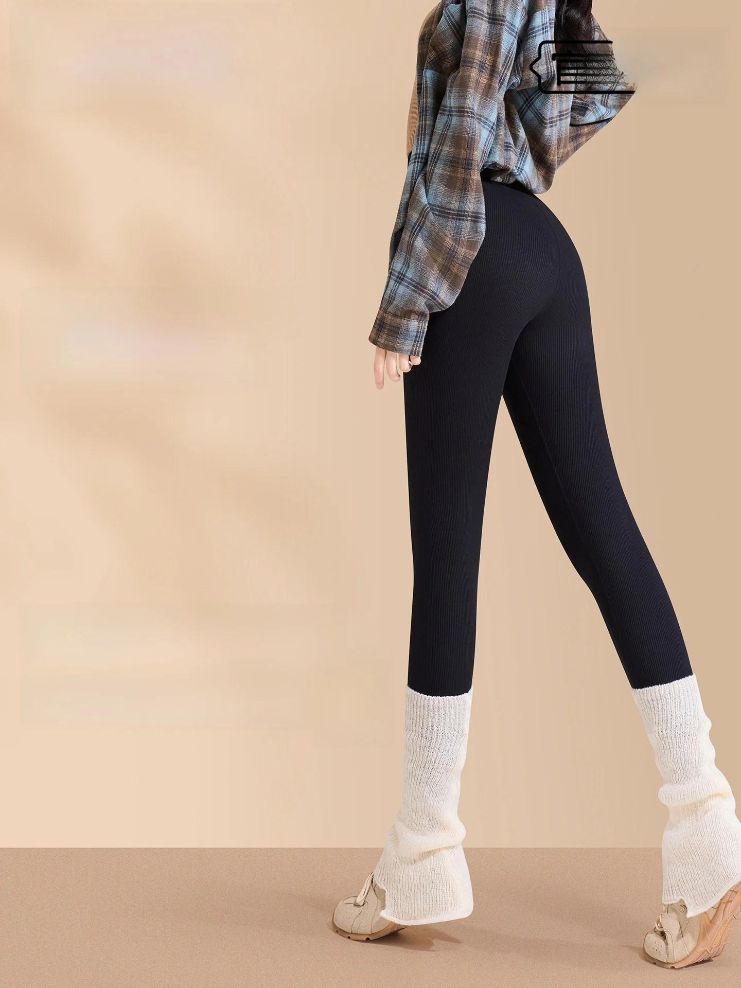 

Брюки с высокой талией из утолщенного флиса, брюки для йоги и фитнеса, городские женские модные брюки больших размеров, длинные леггинсы черного цвета