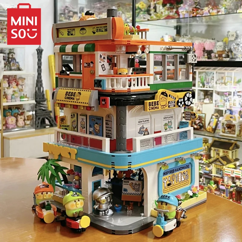 MINISO Little Parrot Bebe building blocks city corner series street scene assembly model children's toys girls birthday gifts