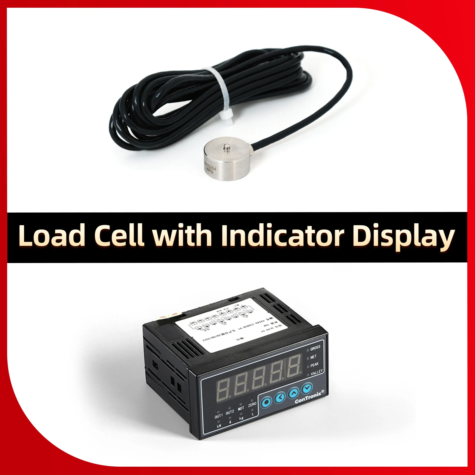 

Micro Load Cell Sensor+Indicator Display,Test Pressure and Compressive Force,Automatic zeroing Peak/valley lock