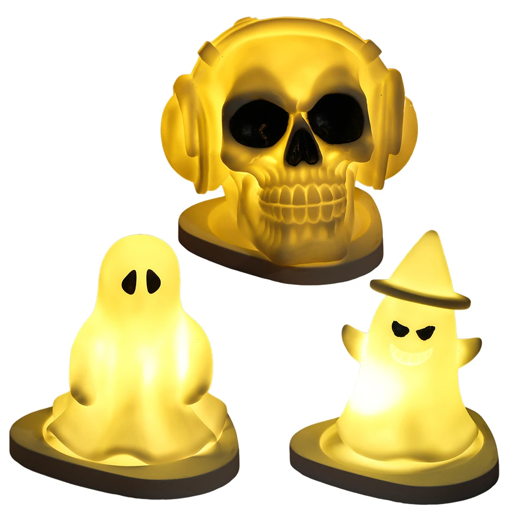 Lámpara de noche LED de calavera/fantasma para niños, luz nocturna divertida, regalo de vacaciones, Gadgets geniales para guardería, decoraciones de Halloween