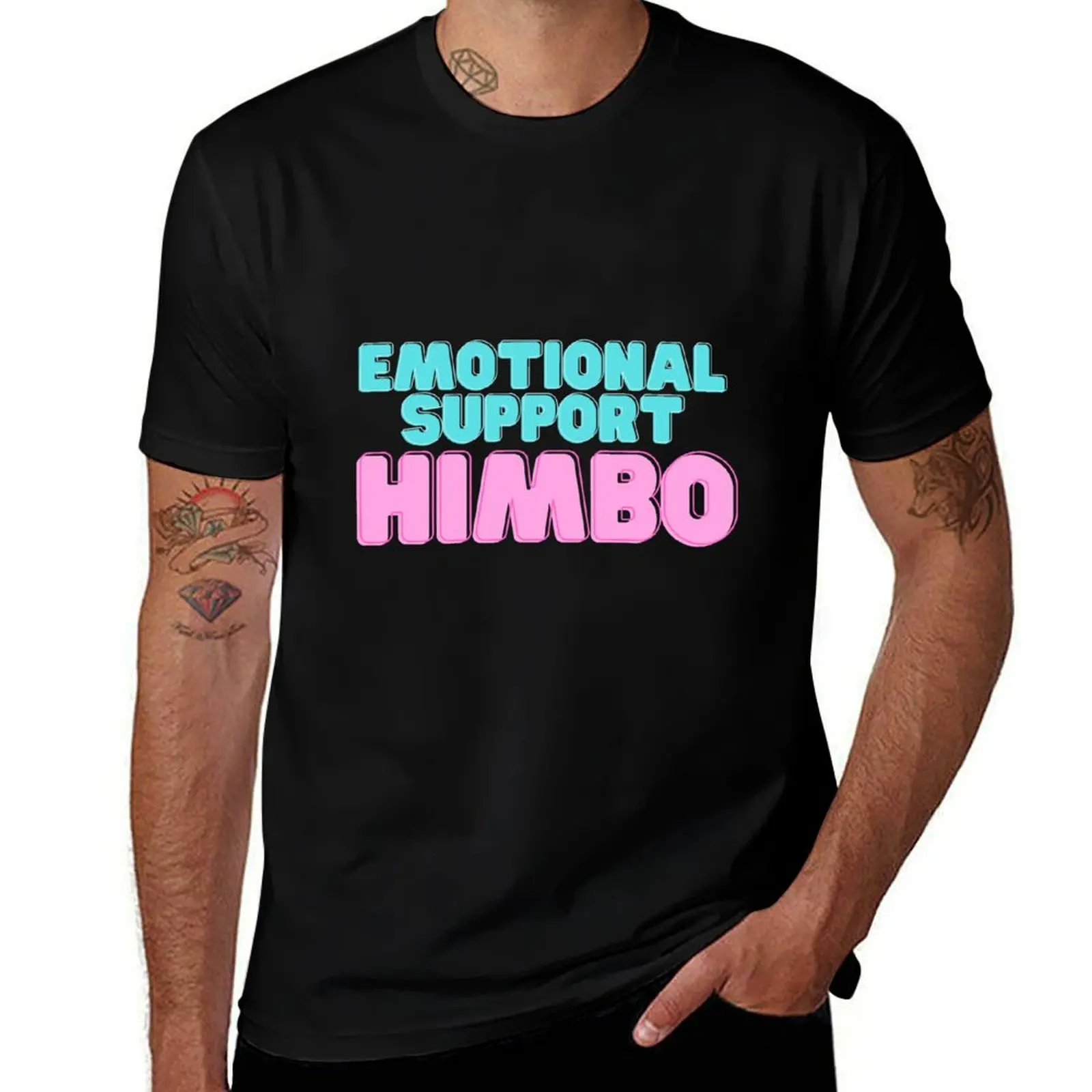 

Emotional Support Himbo T-Shirt Casual Loose Short Sleeve Tee for Men