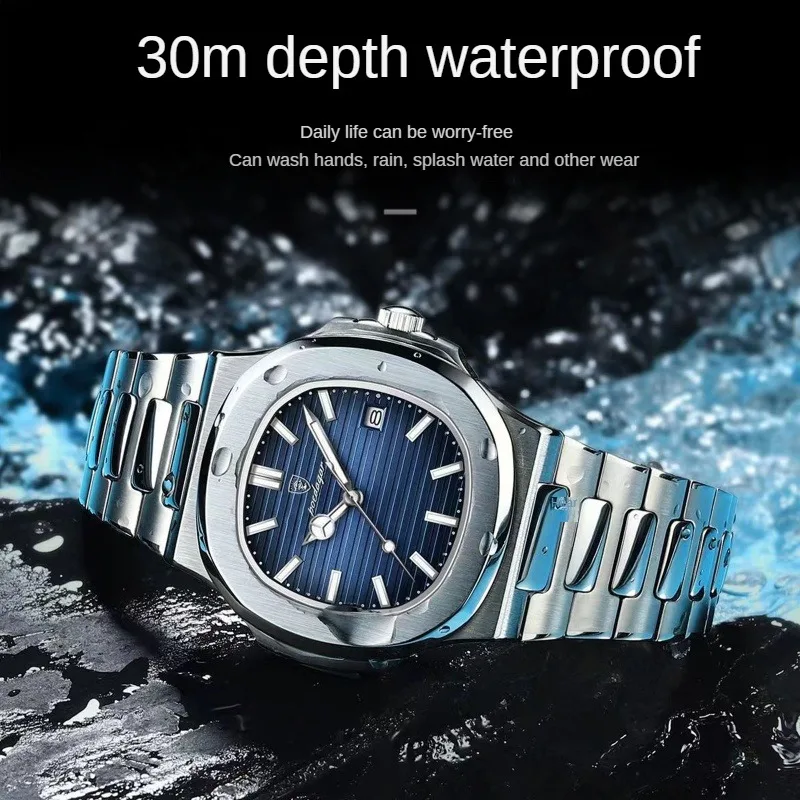 Swiss Brand New Waterproof Ultra-thin Men's Watch Calendar Quartz Watch