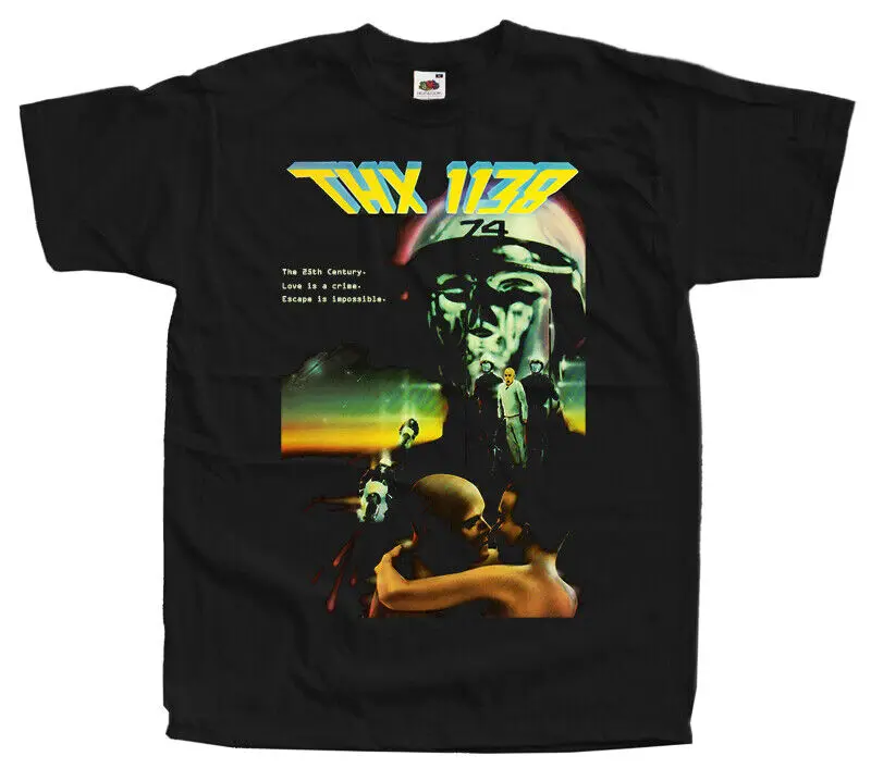 

THX 1138 movie poster T SHIRT v3 1971 BLACK Android Future all sizes S to 5XL