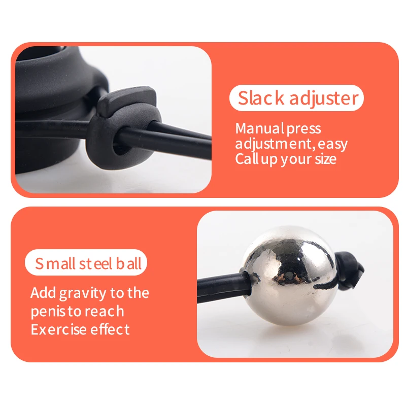 Adjustable Stainless Steel Ball Cock Ring Male Penis Stretching Amplification Trainer Dick Ejaculation Delay Sex Toys For Man - view 4