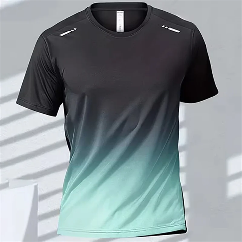 Herren T-Shirt Badminton-Oberteil Schnelltrocknend Herren Fitness-Training Sport GYM Tops Outdoor Casual Lauf-T-Shirt Übergroße Kleidung