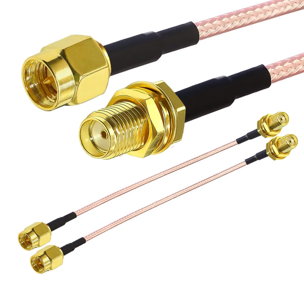 5PCS SMA Stecker auf SMA Buchse Stecker Jack RF Stecker Zopf Verlängerung Kabel RG316 Coax Jumper Kabel 10cm 15cm 20cm 30cm 50cm 3FT – Detail 4