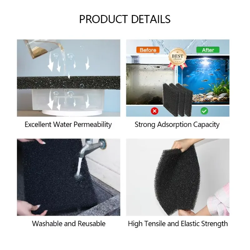 High Quality Custom Filter Foam Sponge Tablet with Compact Lightweight Design for Small Aquarium Vacuum Cleaner
