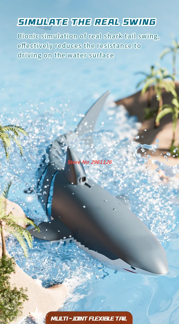 Simulation WIFI FPV Shark Remote Control Shark 2.4G Electric Water Toy Shark Boat Model Swinging Fish Toy Festival Gift RC Toys